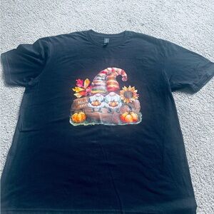 Black Kids Shirt with Colorful Gnome Print